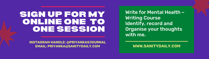 Write for mental health with Priyanka Joshi