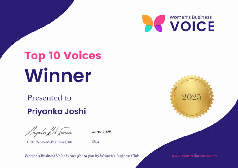 op 10 Voices Winners - Women’s Business Club