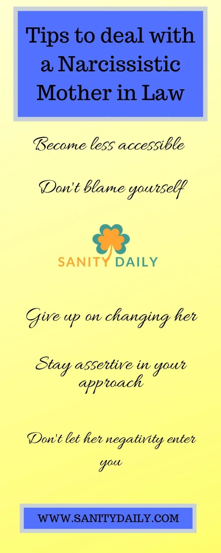 How to deal with a narcissistic mother in law