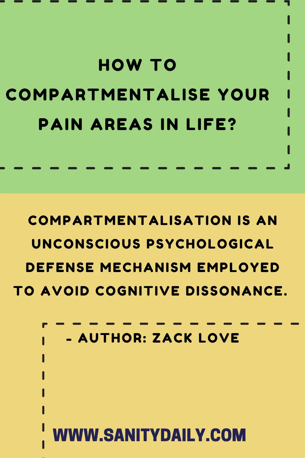 compartmentalise your pain areas in life